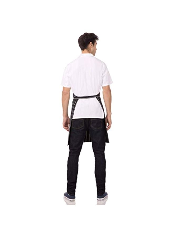Chef Works Striped Pattern Apron Black/White 34.25x27inch - Image 3